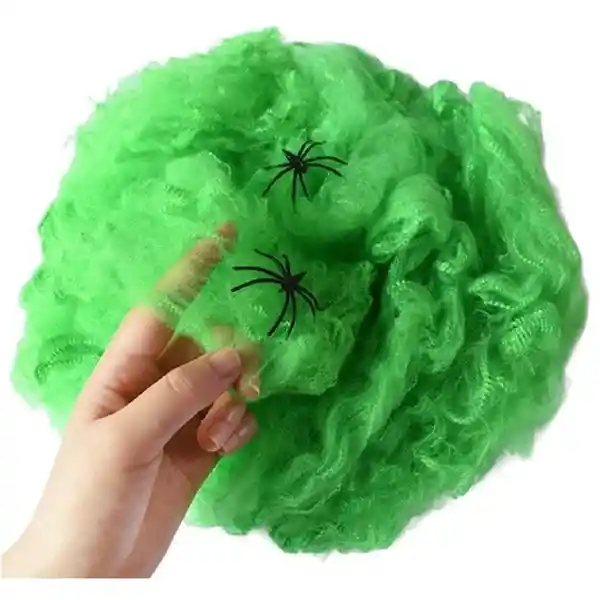 Telaraña Halloween + 1 Araña Blancas - Moradas - Verdes - Naranjas