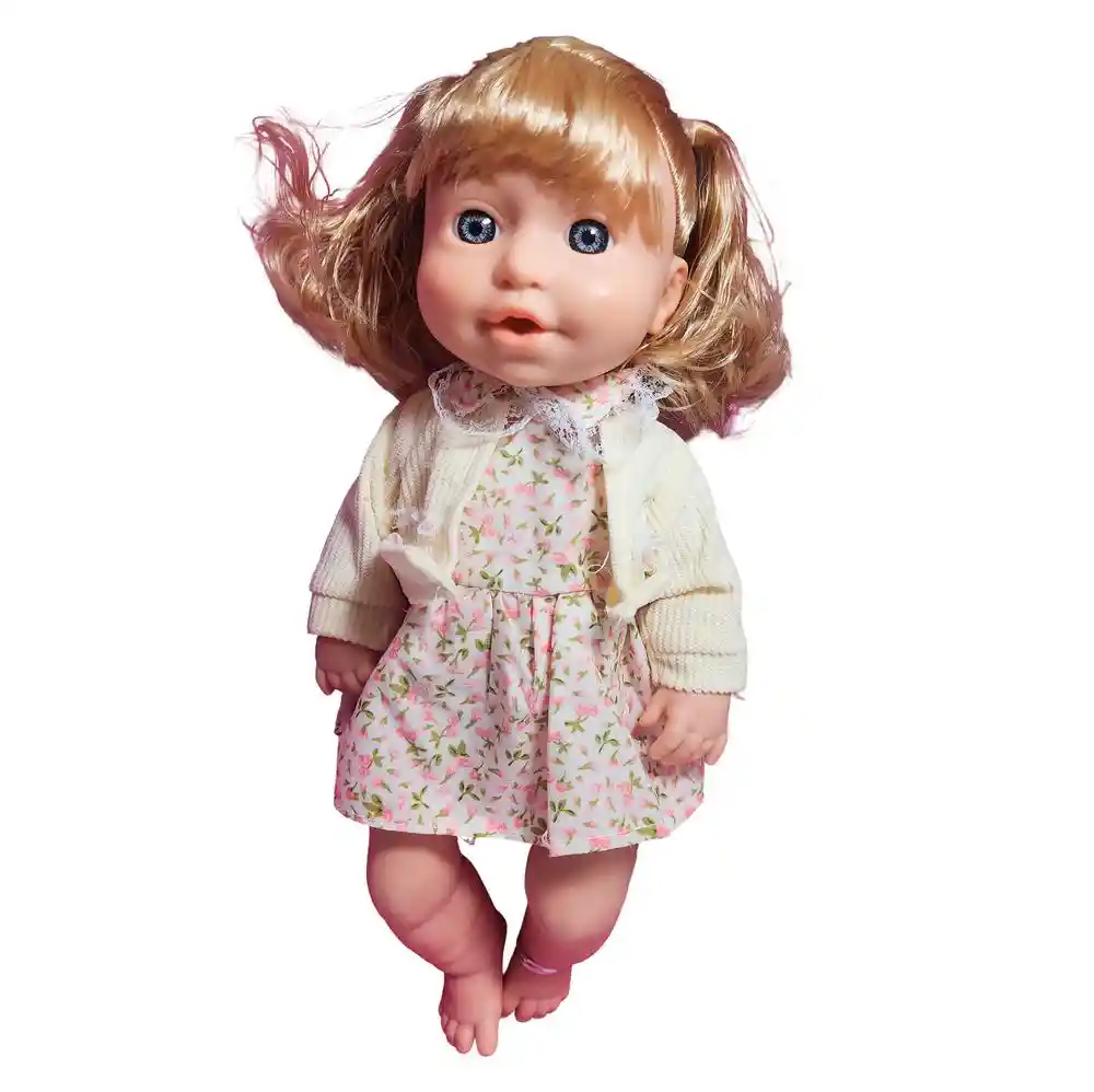 Muñeca Tierna Con Vestido Sonajero + Accesorios Juguete Niña