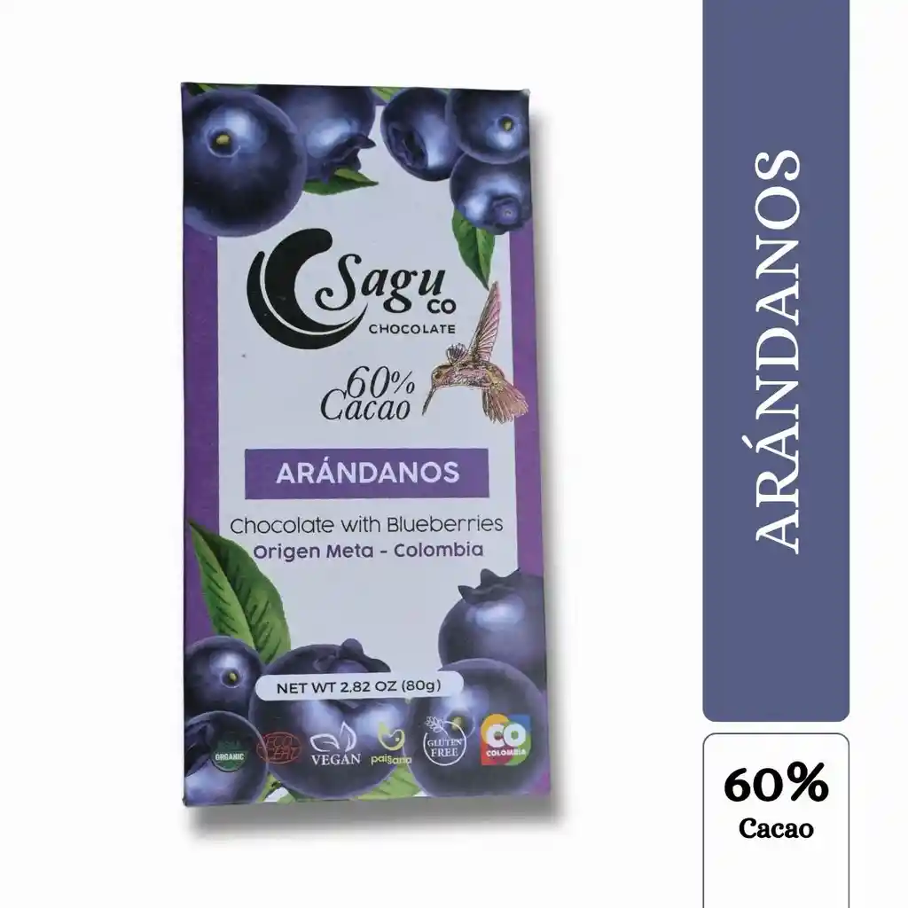 Sagu Chocolate Arándanos 60% Cacao