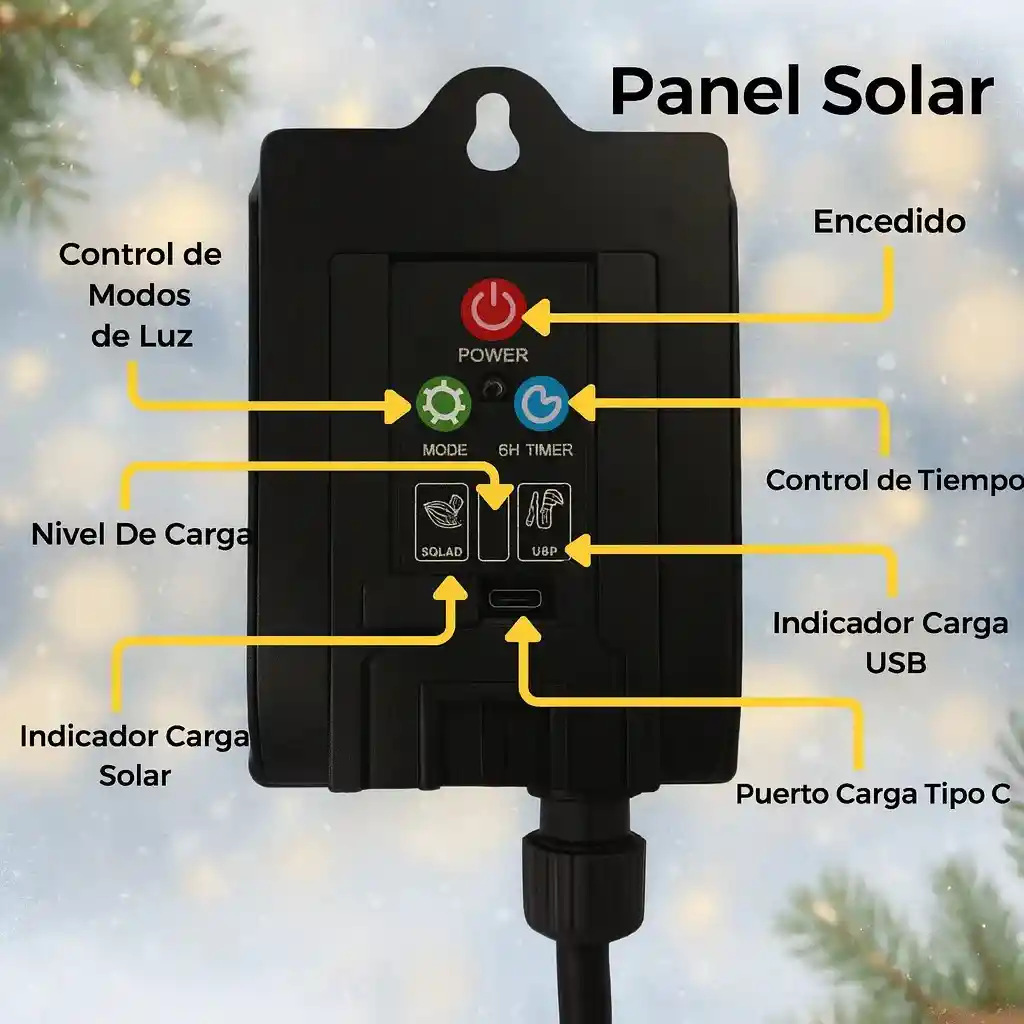 Luces Navideñas Solares Exteriores Navidad Led Solar 10 Mts Blanca
