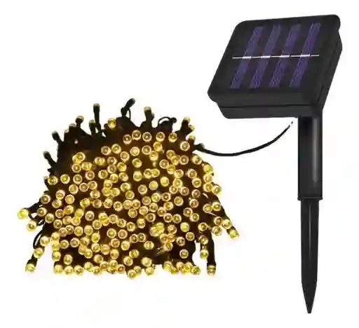 Luces Navideñas Solares Exteriores Navidad Led Solar 10 Mts Amarilla