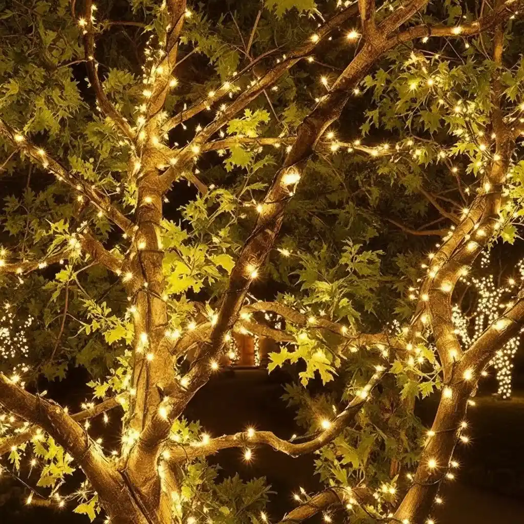 Luces Navideñas Solares Exteriores Navidad Led Solar 10 Mts Amarilla