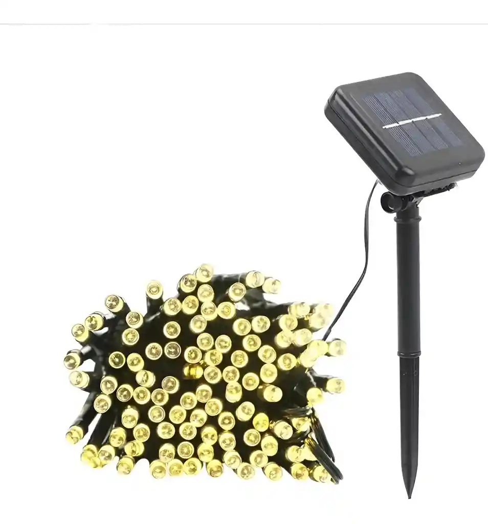 Luces Navideñas Solares Exteriores Navidad Led Solar 10 Mts Amarilla
