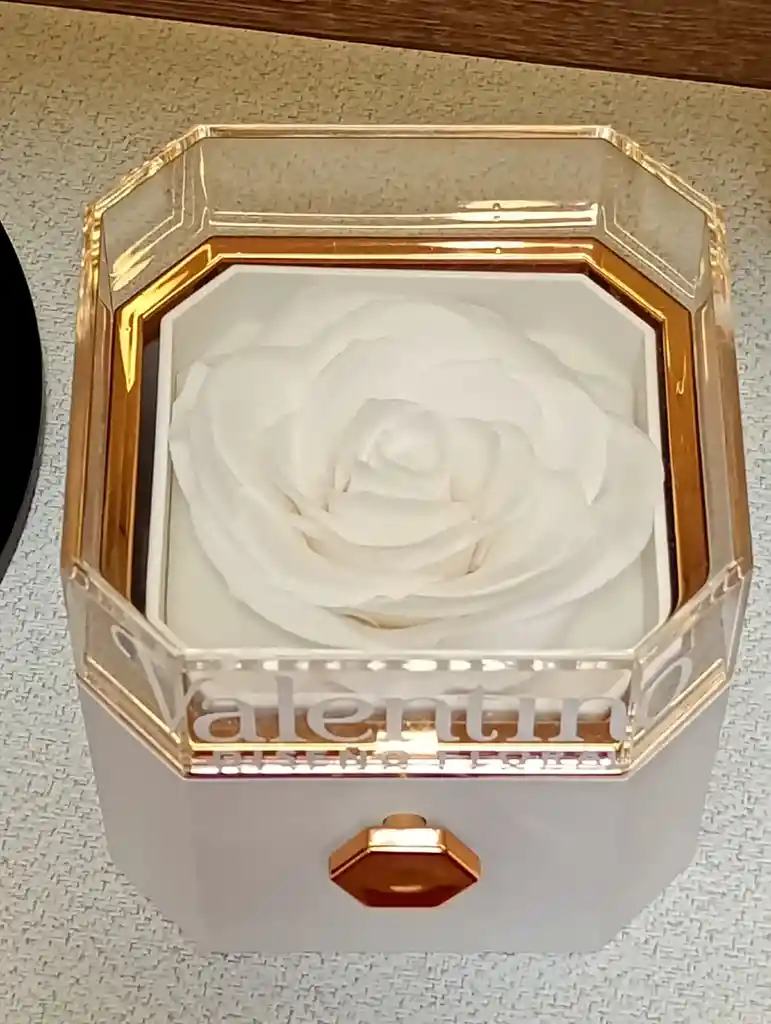 Joyero Rosa Blanca Encerada