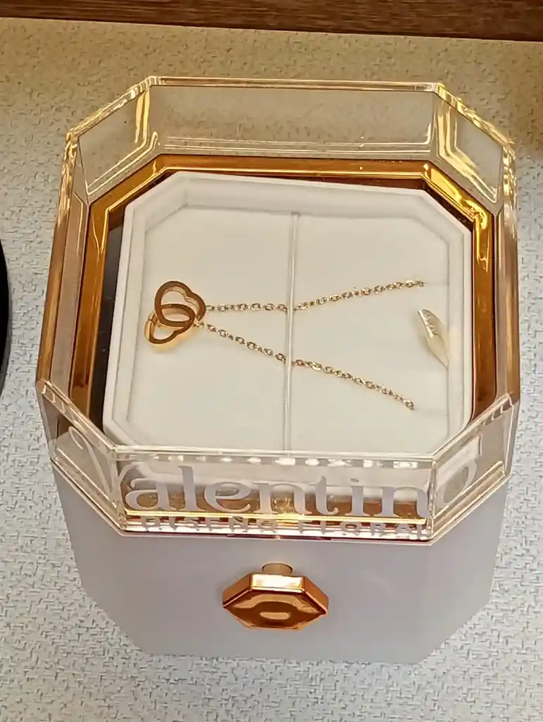 Joyero Rosa Blanca Encerada