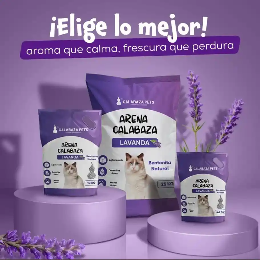 Arena Calabaza Bentonita Lavanda 10kg