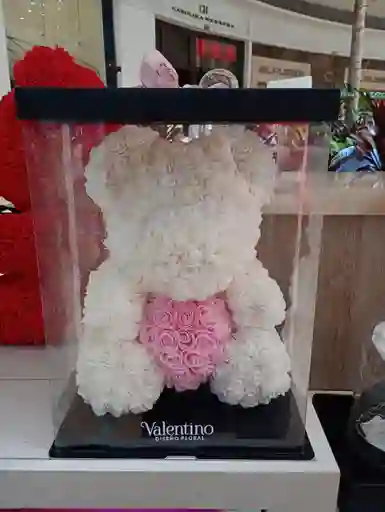 Oso Blanco Pequeño Corazón Rosado