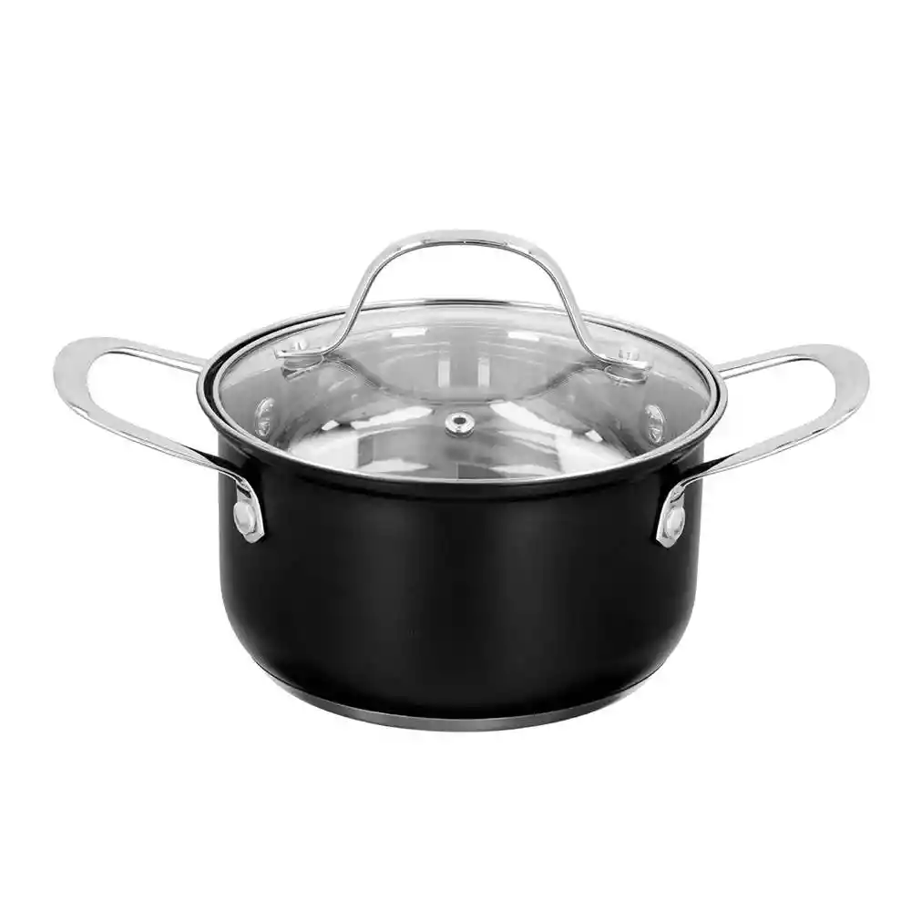 Bateria Alpina Negro 7 Unidades Acero Inoxidable