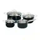 Bateria Alpina Negro 7 Unidades Acero Inoxidable