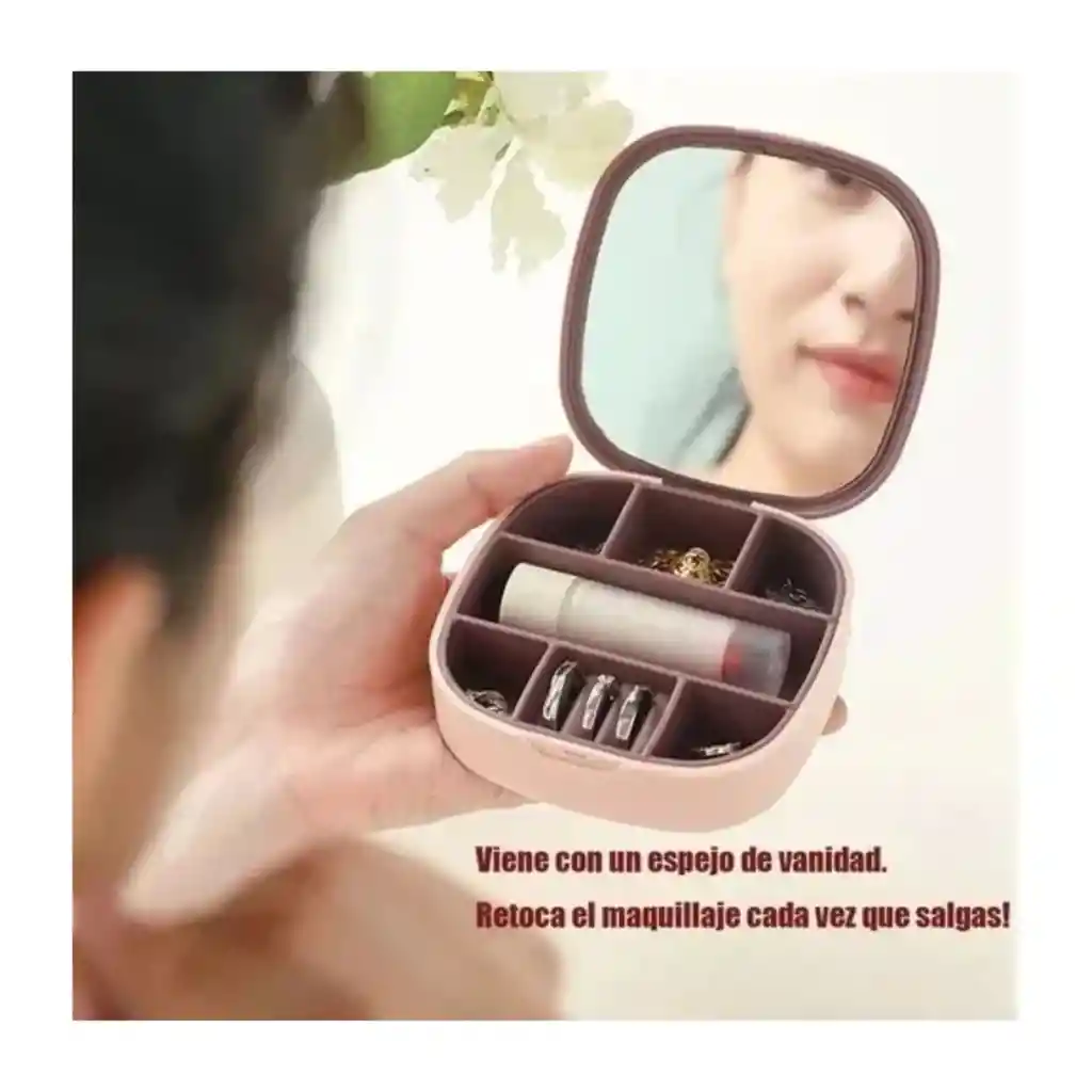 Mini Joyero Portatil Con Espejo Organizador Joyas