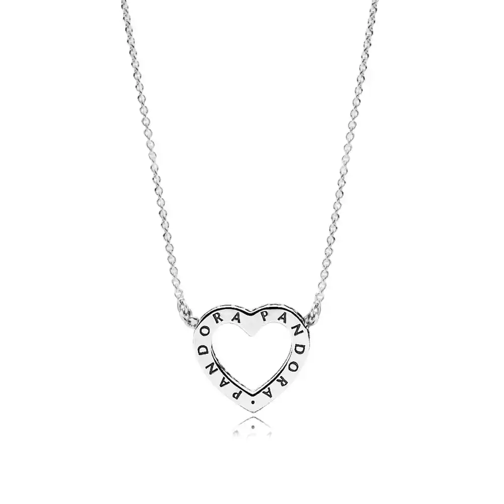 Collar De Cadena Pandora Corazon Brillante 590534cz Plata 925 Talla 45cm