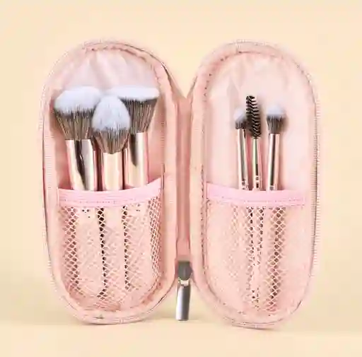 Kit De Brochas Pink Travel X6