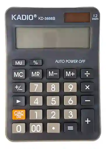 Calculadora Negra 12 Dígitos Escritorio Electrónica Pantalla Solar