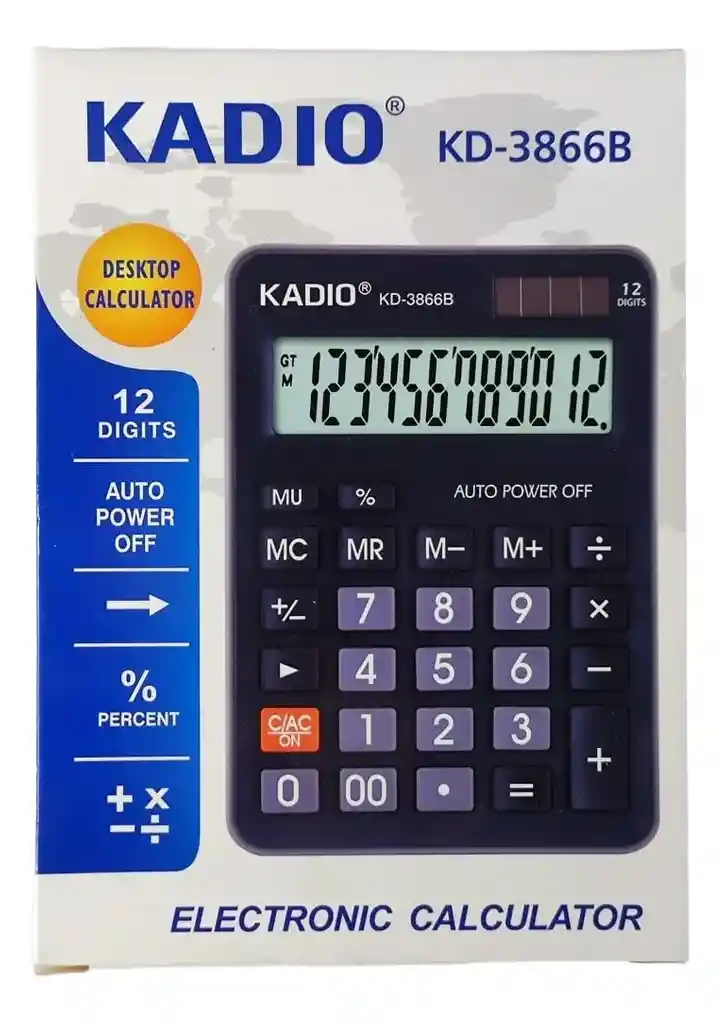 Calculadora 12 Dígitos Escritorio Electrónica Pantalla Solar