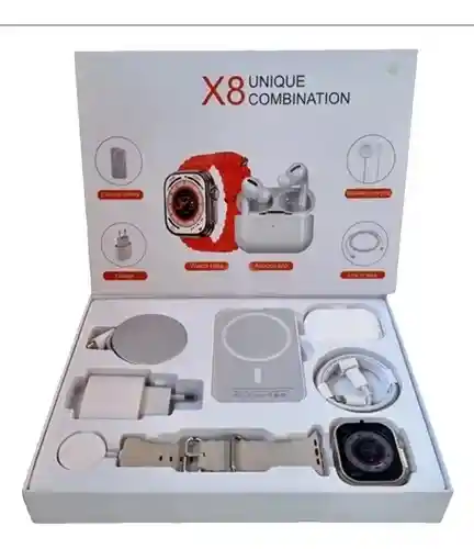 Combo Reloj Power Bank Audifonos X8