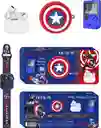 Combo Capitan American Smartwatch Inteligente Mas Audifonos Inalambricos Con Funda Y Cp Con Juegos Retro