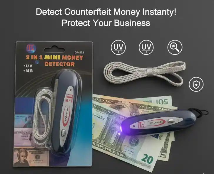 💡detector Portátil De Billetes 2 En 1 - Uv Y Mg