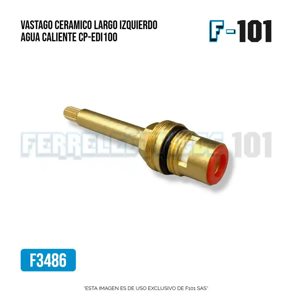 Vastago Ceramico Largo Izquierdo Agua Caliente Cp-edi100