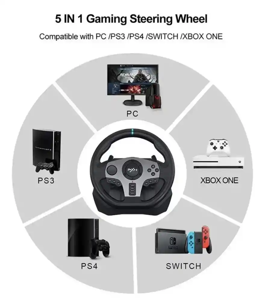 Volante Pxn V9 Usb Para Pc, Xbox Y Ps3 Con Pedales - Pxn