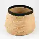 Cesta Decorativa Concepts Monocromia 23x24x23cm Negro Fibra Natural