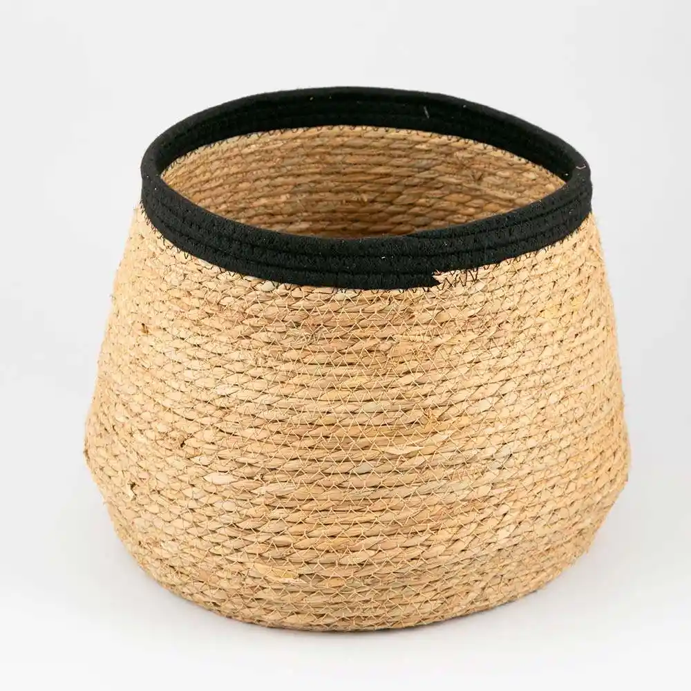 Cesta Decorativa Concepts Monocromia 23x24x23cm Negro Fibra Natural