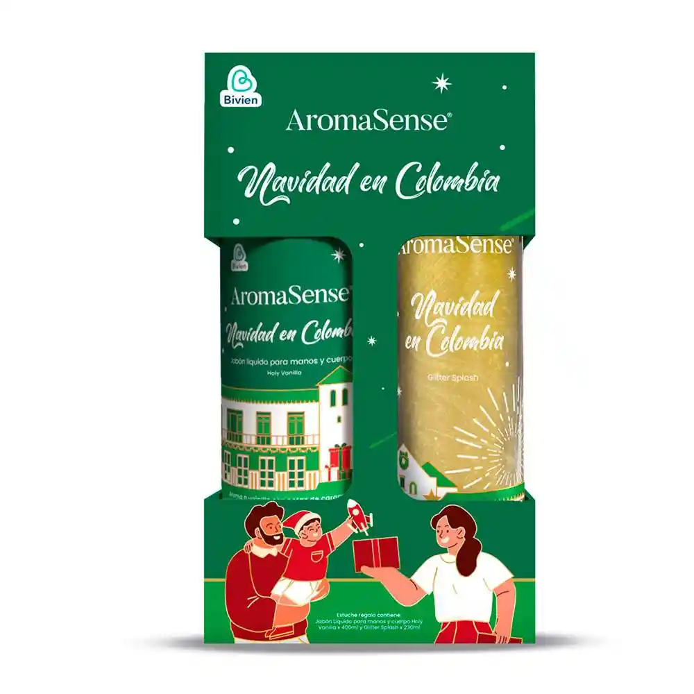 Jabon Liquido Aromasense +splash Vainilla Navidad Verde