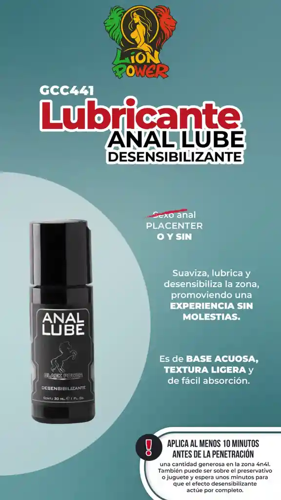 Lubricante Anal Lube Desensibilizante X 30 Ml By Black Power