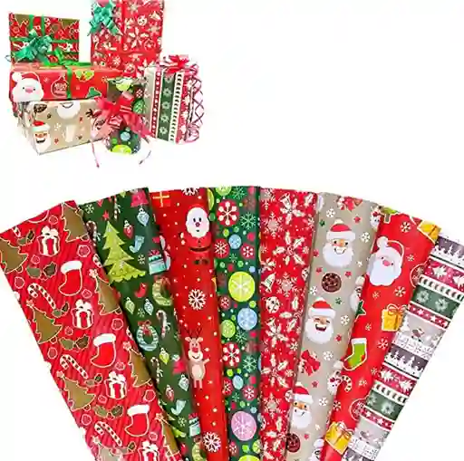 Papel Regalo En Pliego Diseño "navidad" (50x70cm)