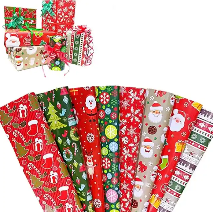 Papel Regalo En Pliego Diseño "navidad" (50x70cm)