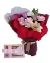 Ramo De Rosas Y Lirios Con Chocolates