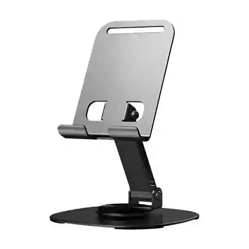 Base Soporte Para Celular Tablet Metalico Con Rotación 360 - Gris