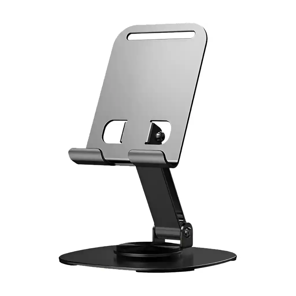 Base Soporte Para Celular Tablet Metalico Con Rotación 360 - Gris