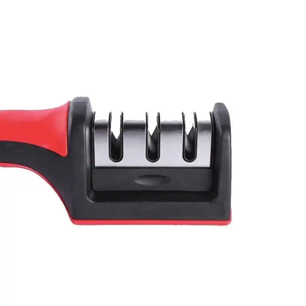 Afilador De Cuchillos Acero Mango Antideslizante Pro Color Negro