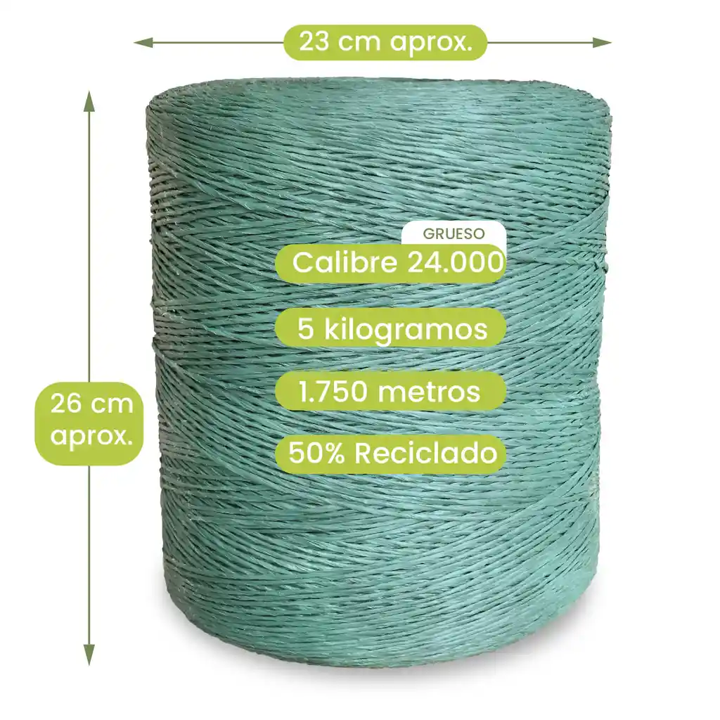 Fibra/cabuya Polipropileno Verde Ref 24 X 5kg (1.875metros)