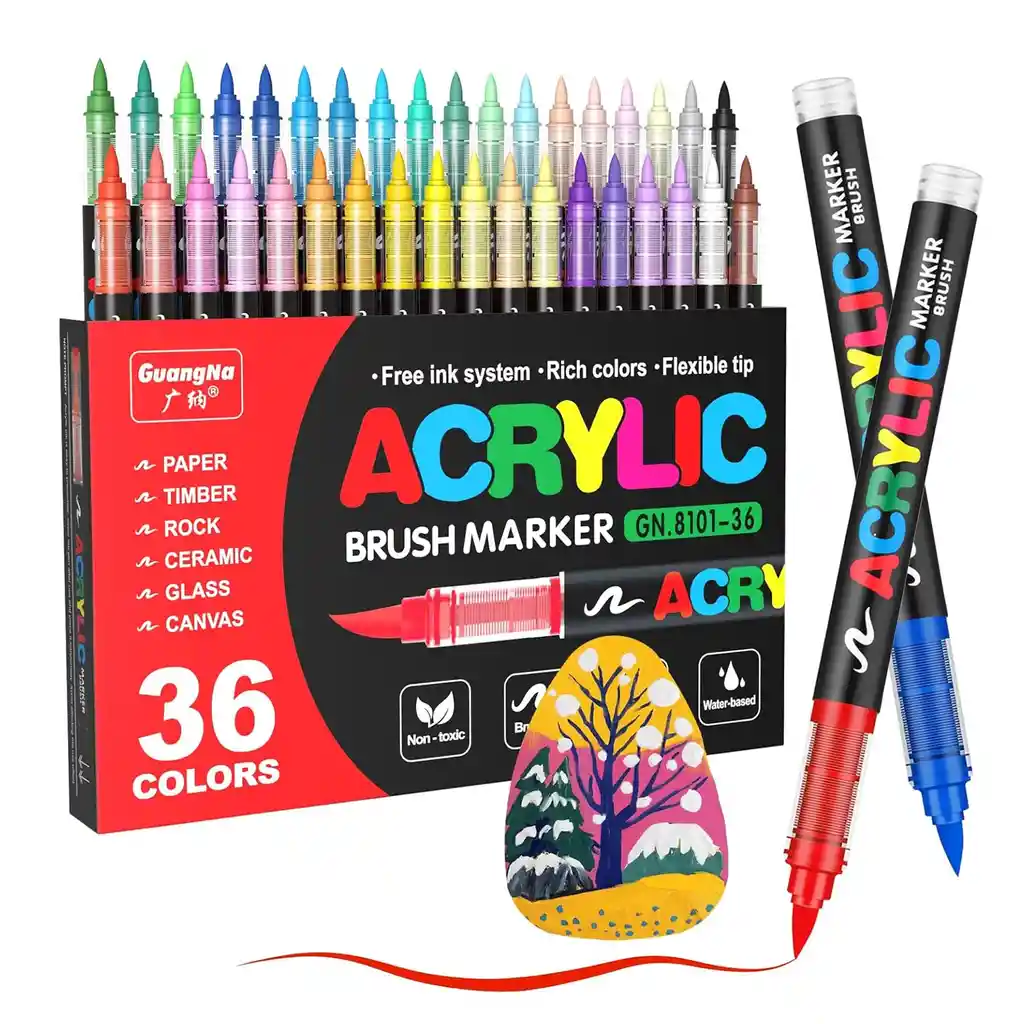 Marcadores Acrilicos Punta Pincel 36 Unidades