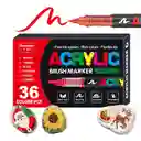 Marcadores Acrilicos Punta Pincel 36 Unidades
