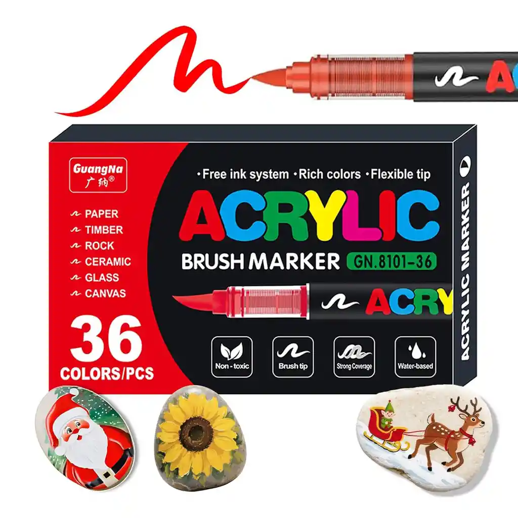Marcadores Acrilicos Punta Pincel 36 Unidades