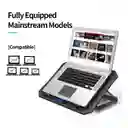 Base Refrigerante X6 De 6 Ventiladores Con Pantalla Negro