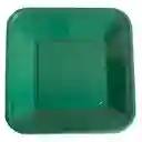 Platos Plasticos Verdes Cuadrados 23 Cms X 10 Unds
