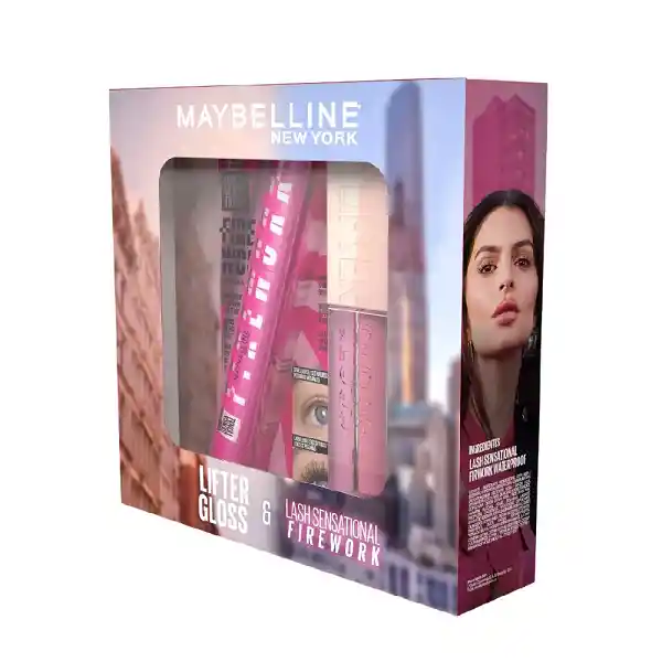 Kit Maybelline Pestañina Firework + Liftergloss
