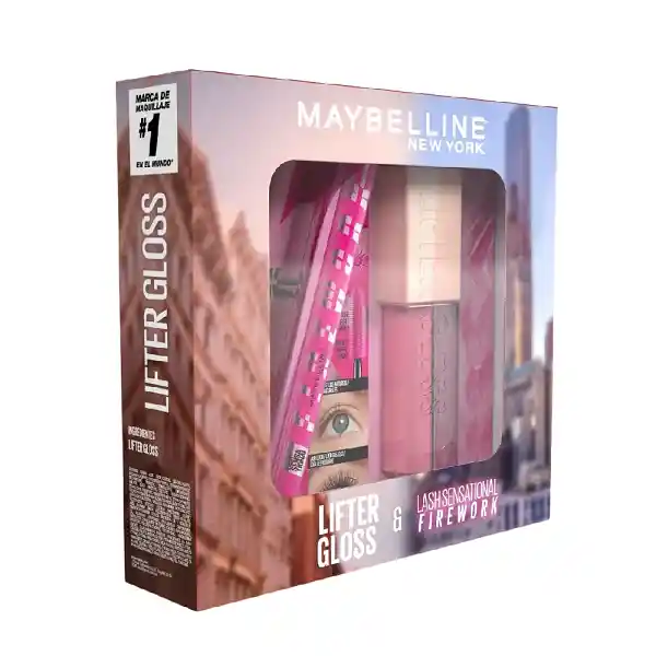 Kit Maybelline Pestañina Firework + Liftergloss