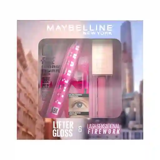Kit Maybelline Pestañina Firework + Liftergloss