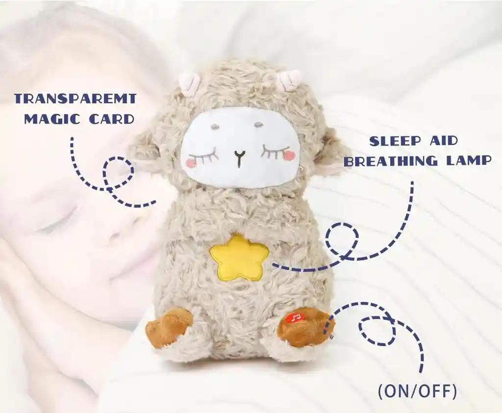 Peluche Oveja Que Respira Bebé Dormido Para La Ansiedad