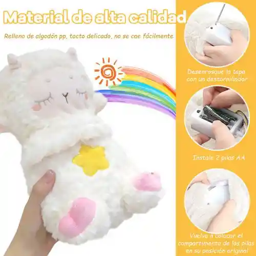 Peluche Oveja Que Respira Bebé Dormido Para La Ansiedad