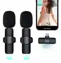 Micrófonos Inalámbricos Solapa 2 En 1 Para Iphone/tipo C Color Negro