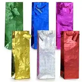 Bolsa De Regalo Metalizada Para Botella De Licor Colores Surtidos Primavera