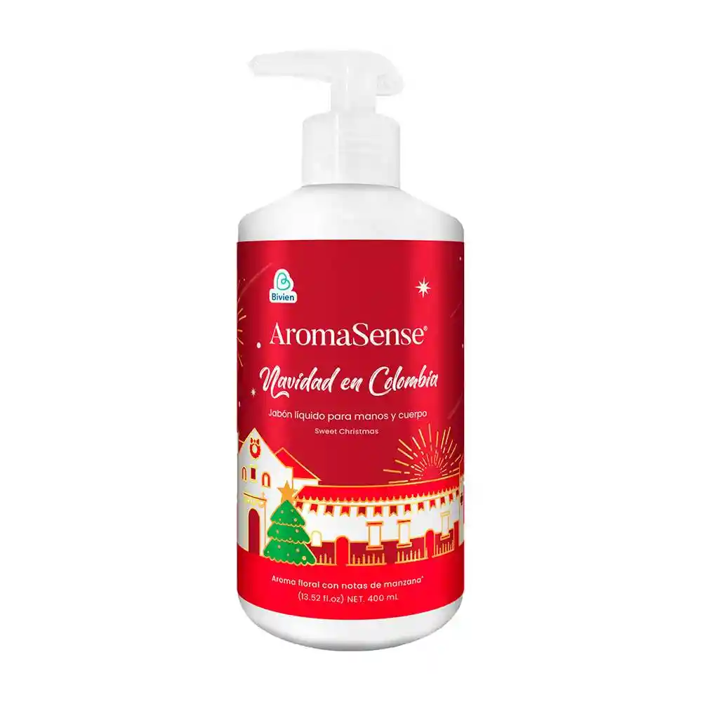 Jabon Liquido Aromasense Manzana Navidad Rojo 400 Ml