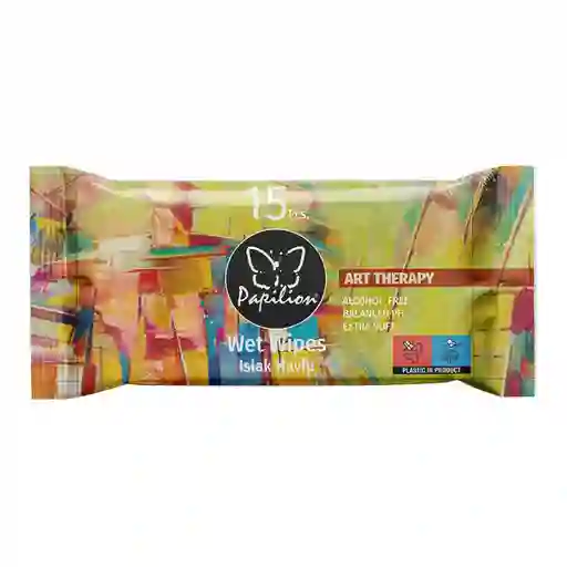 Papilion Toallitas Húmedas Art Therapy Green Apple, Sin Alcohol Libre De Parabenos Extra Suaves Para Piel Sensible 15 Unidades
