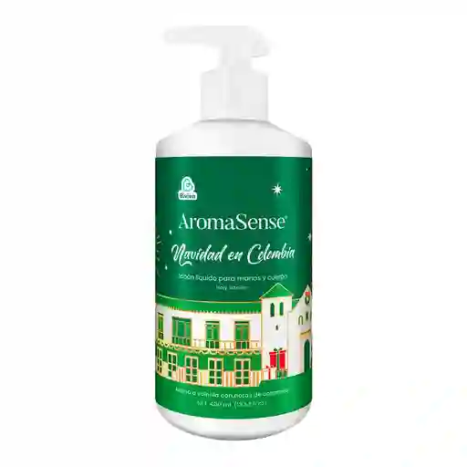 Jabon Liquido Aromasense Vainilla Navidad Verde 400 Ml