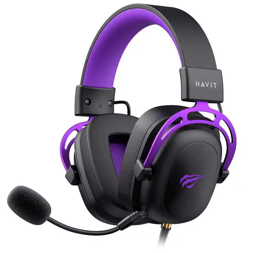 Diadema Gamer Havit Gamenote H2002c+u Usb 7.1 Negro Morado